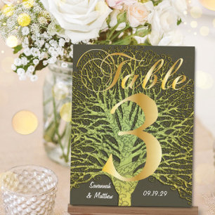 Carte Postale Arbre Tourbillonnant Gold Green Numéro de tableau 