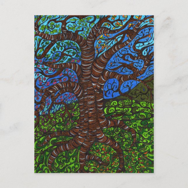 Carte Postale Arbre Toutes Saisons (Devant)