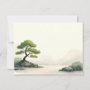 Carte Postale Arbre Zen au bord d'un lac