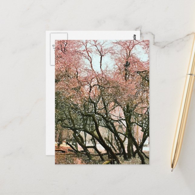 CARTE POSTALE ARBRES (Devant/Arrière en situation)