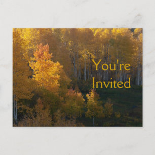 Carte Postale Arbres d'automne Thanksgiving Dîner Invitation