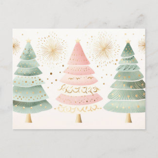 Carte Postale Arbres de Noël élégants