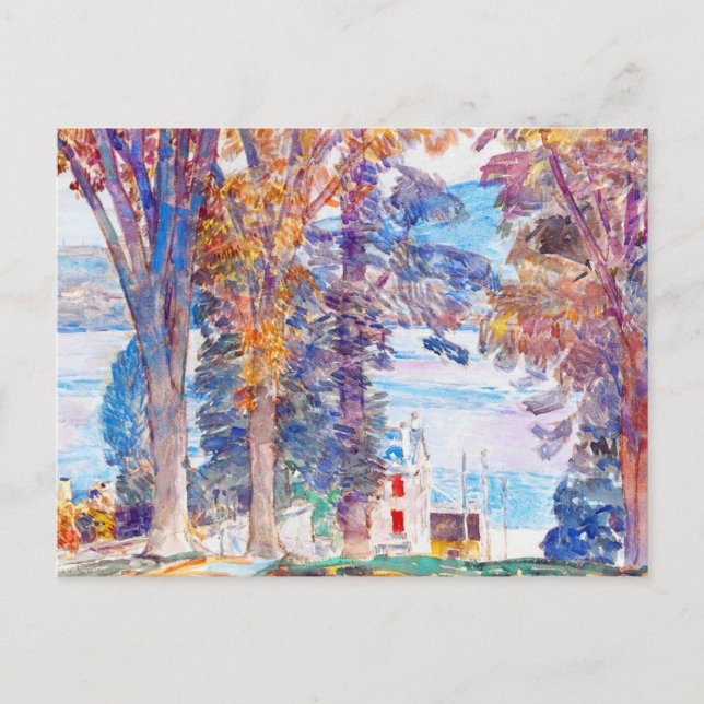 Carte Postale Arbres et eau par Childe Hassam (Devant)