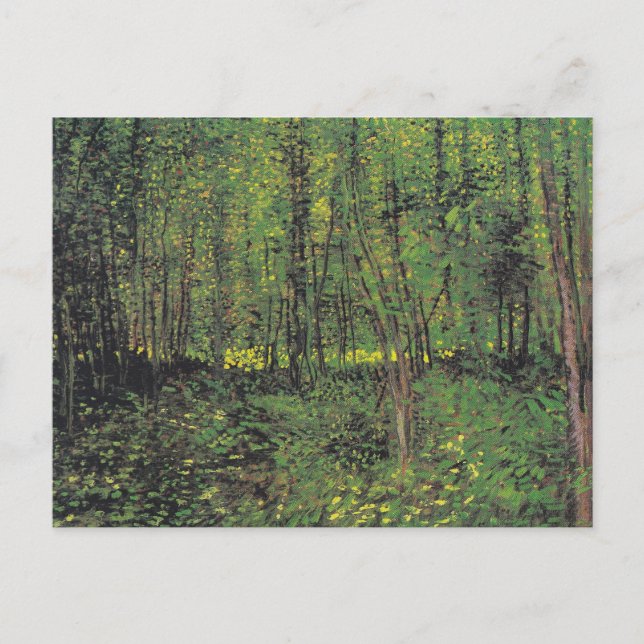 Carte Postale Arbres et sous-bois par Van Gogh (Devant)
