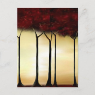 Carte Postale Arbres rouges Abstraits
