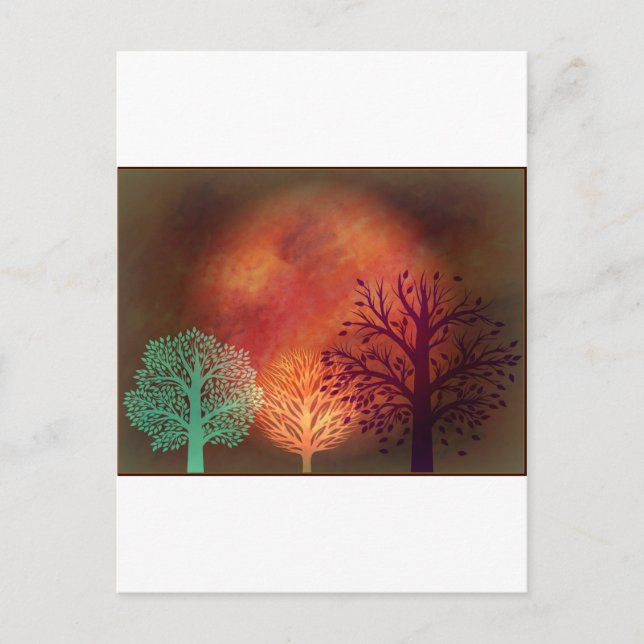 Carte Postale Arbres solaires mystiques (Devant)