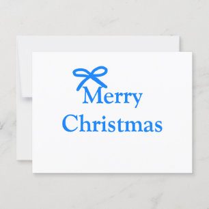 Carte Postale Arc bleu joyeux Noël cadeaux famille simple moder