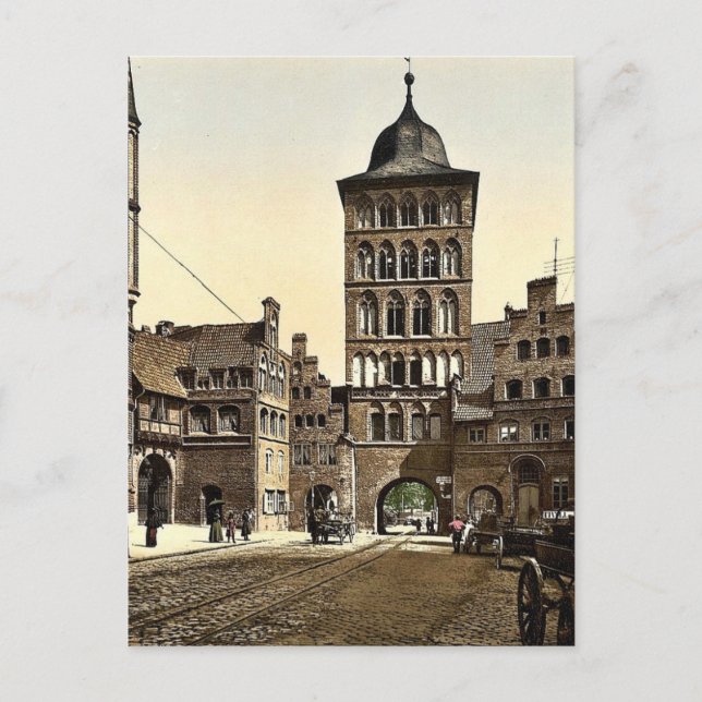 Carte Postale Arc de tour, Lubeck, Allemagne rare Photochrom (Devant)