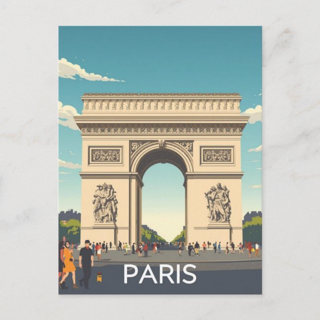Carte Postale Arc de Triomphe de Paris (Devant)