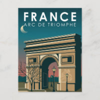 Arc de Triomphe France Art de Voyage Rétro Vintage