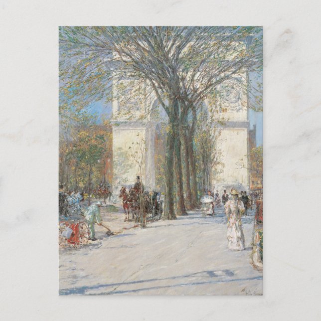 Carte Postale Arc de Washington, Printemps par Frederick Childe  (Devant)