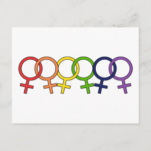 Carte Postale Arc en arc-en-ciel féminin enclavé