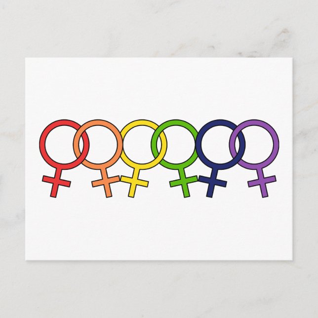 Carte Postale Arc en arc-en-ciel féminin enclavé (Devant)