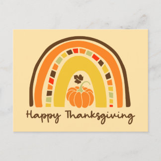 Carte postale arc-en-ciel bon thanksgiving