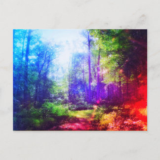 CARTE POSTALE ARC-EN-CIEL DE LA FORÊT