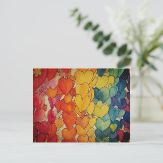 Carte Postale Arc en ciel des coeurs et de la fête de l'espoir C