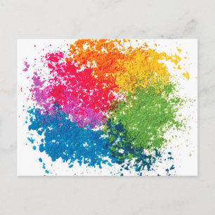 Carte Postale Arc-en-ciel en poudre couleur