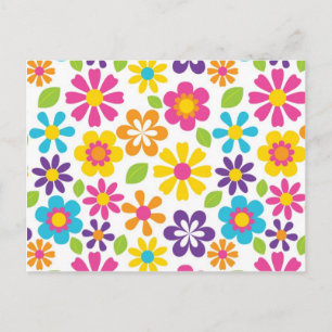 Carte Postale Arc-en-ciel - Fleur de puissance Hippie cadeaux Ad