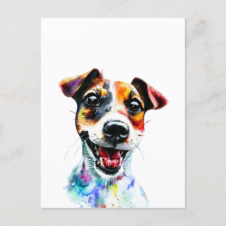 Carte Postale Arc-en-ciel - Jack Russell Terrier Design coloré