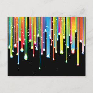 Carte Postale Arc-en-ciel ~ Joyaux de pluie Abstraits de spectre
