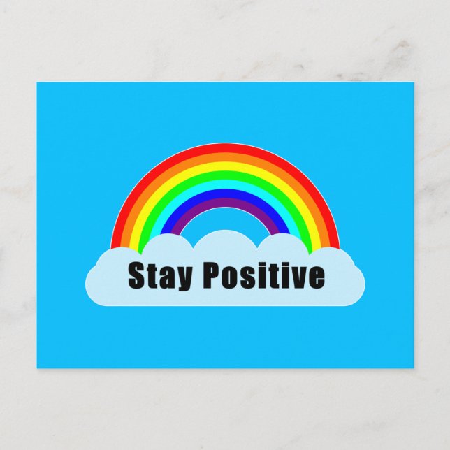 Carte Postale ARC-EN-CIEL - Restez Positif (Devant)