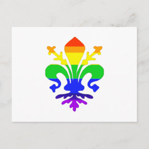 Carte Postale Arc-en-ciel stylisé Fleur de Lis