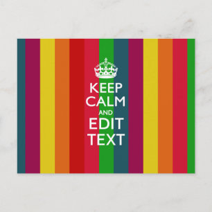 Carte Postale Arc-En-Ciel Vibrant Gardez Le Calme Et Votre Perso