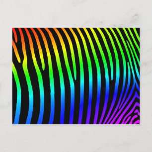 Carte Postale Arc-en-ciel Zebra Stripes