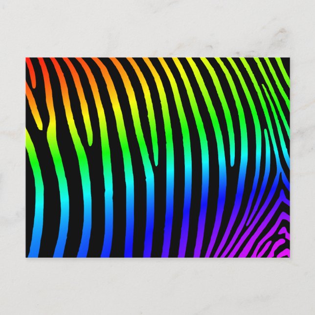 Carte Postale Arc-en-ciel Zebra Stripes (Devant)