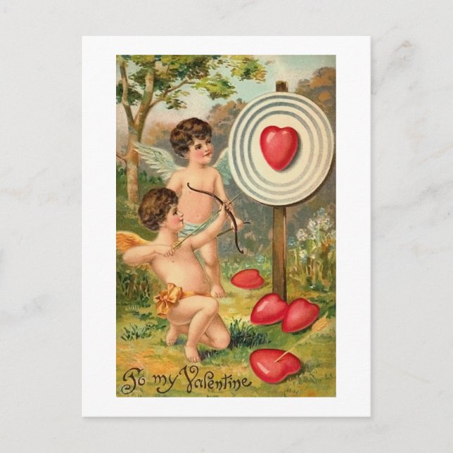 Carte Postale Arc et Cœur de Flèche de Cupidon (Devant)