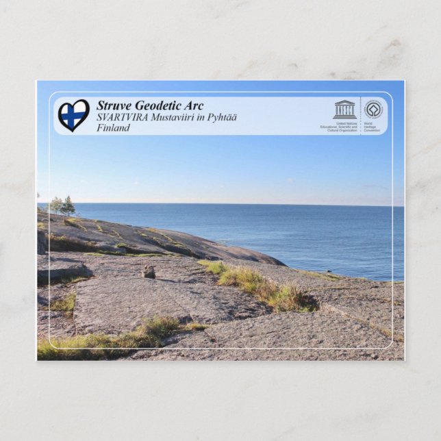 Carte Postale Arc géodésique Struve UNESCO - SVARTVIRA Mustaviir (Devant)