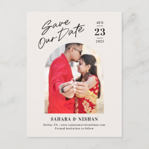 Carte Postale Arc tendance couleur modifiable Enregistrer la dat