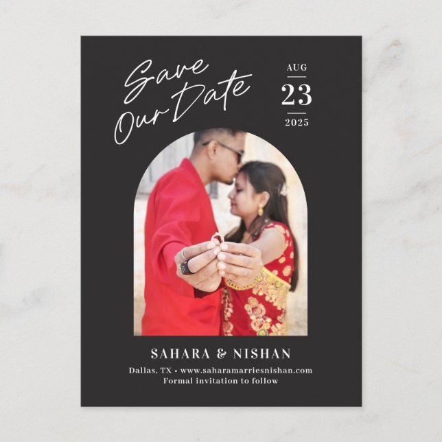 Carte Postale Arc tendance couleur modifiable Enregistrer la dat (Devant)