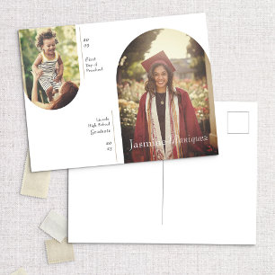 Carte Postale Arch 2 Photo Puis et maintenant Faire-part de dipl