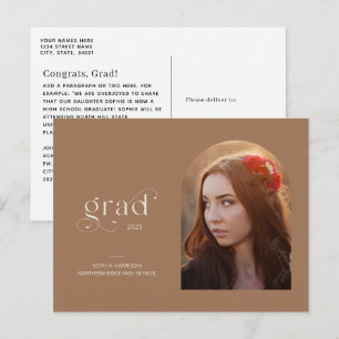 Carte Postale Arch Photo Earthy Brown 2025 Graduation