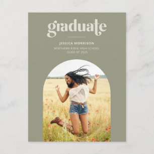 Carte Postale Arch Photo Moderne Type Avocado Green Graduation