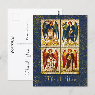Carte Postale Archange Michael Parties scintillant or Marine Mer