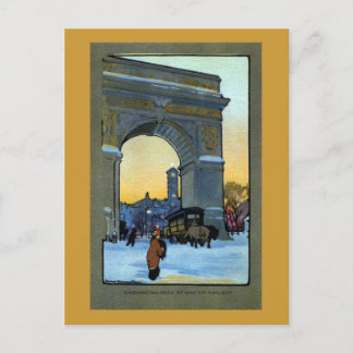 Carte Postale Arche de Washington au crépuscule hivernal