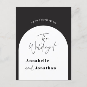 Carte Postale arche design moderne mariage noir et blanc