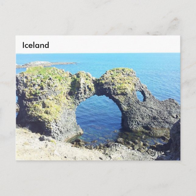 Carte Postale Arche en pierre de Gatklettur, Arnarstapi, Islande (Devant)