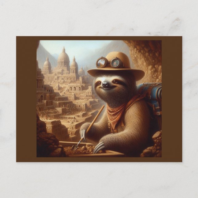 Carte Postale Archéologue Sloth (Devant)