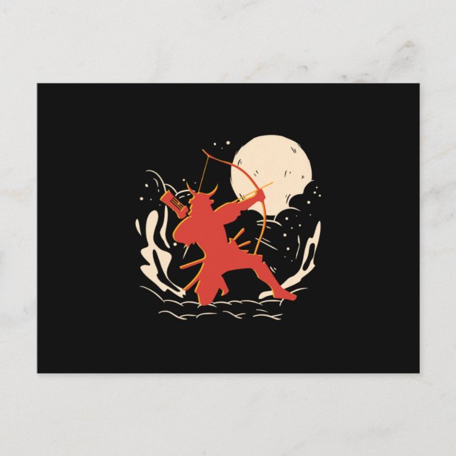 Carte Postale Archer Samurai guerrier tir à l'arc Japon Bowman c (Devant)