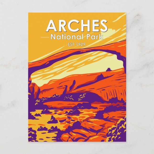 Carte Postale Arches National Park Double Arch Coucher de soleil (Devant)