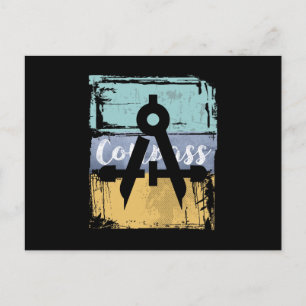 Carte Postale Architect Engineer Vintage Retro Compass