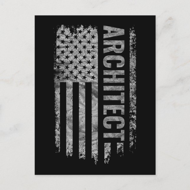 Carte Postale Architect USA Flag Distressed design (Devant)