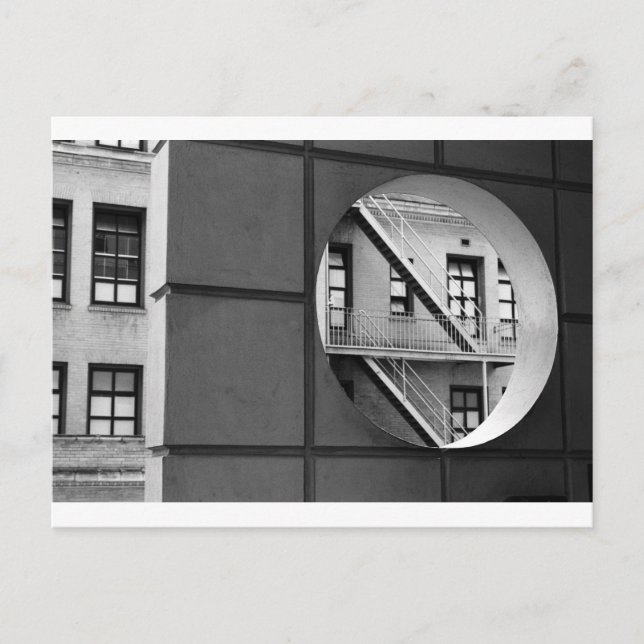 Carte Postale Architecture Circle & Lignes Photo noir et blanc (Devant)