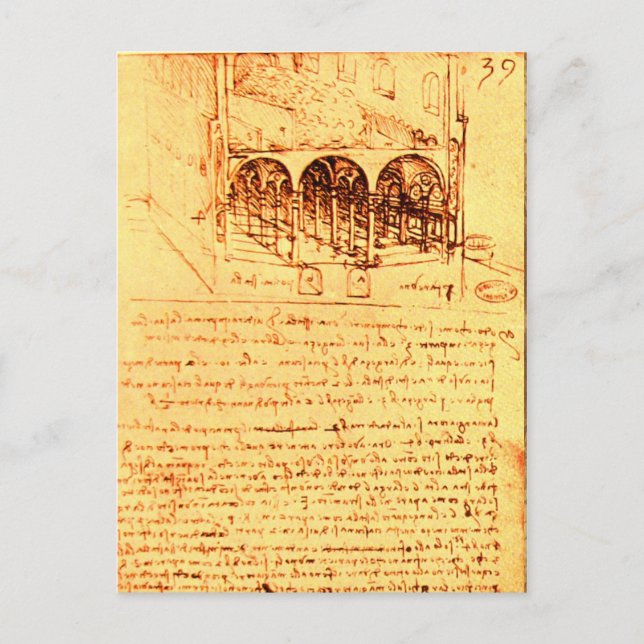 Carte Postale ARCHITECTURE RENAISSANCE, Parchemin antique (Devant)