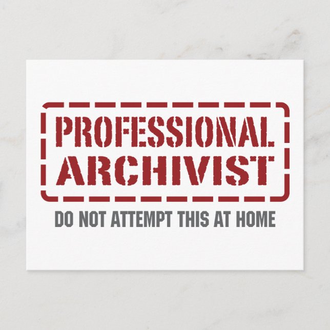 Carte Postale Archiviste professionnel (Devant)