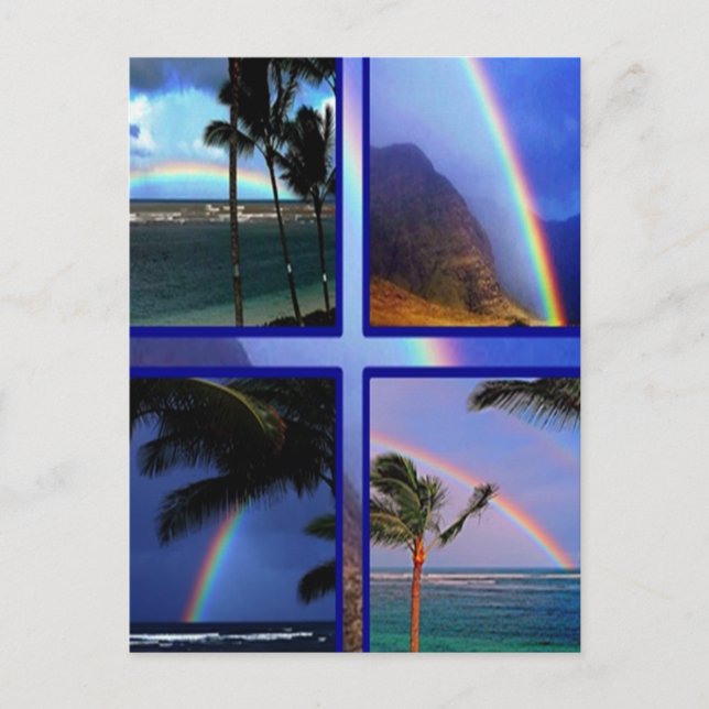 Carte Postale Arcs-en-ciel de l'île d'Hawaiian (Devant)