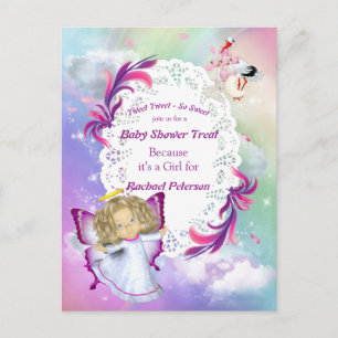 Carte Postale Arcs-en-ciel, Nuages Moutonneux & Baby Shower Papi